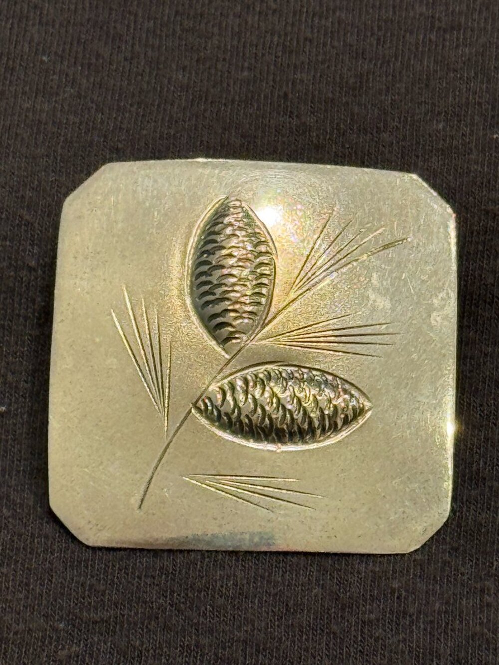Vintage Sterling Silver Pinecone Brooch Pin Nature Woodland